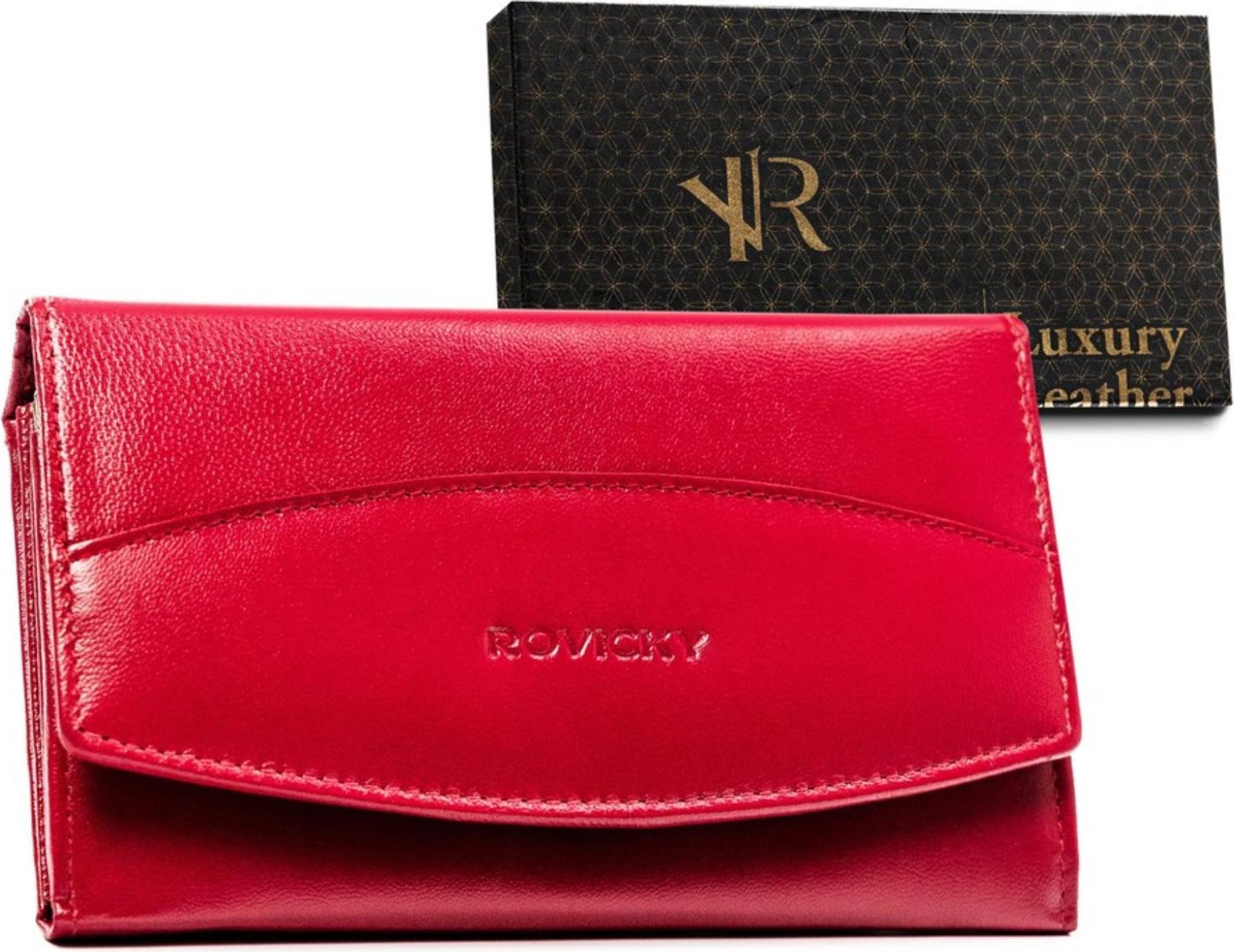 Damen-Geldbörse aus Leder mit geprägter Klappe - Rovicky DHRRD36GCL