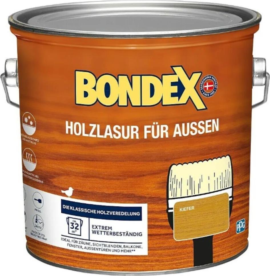 Dyrup Bondex Holzlasur für Aussen kiefer 2,5L Holzschutzlasur Holz Lasur 329659