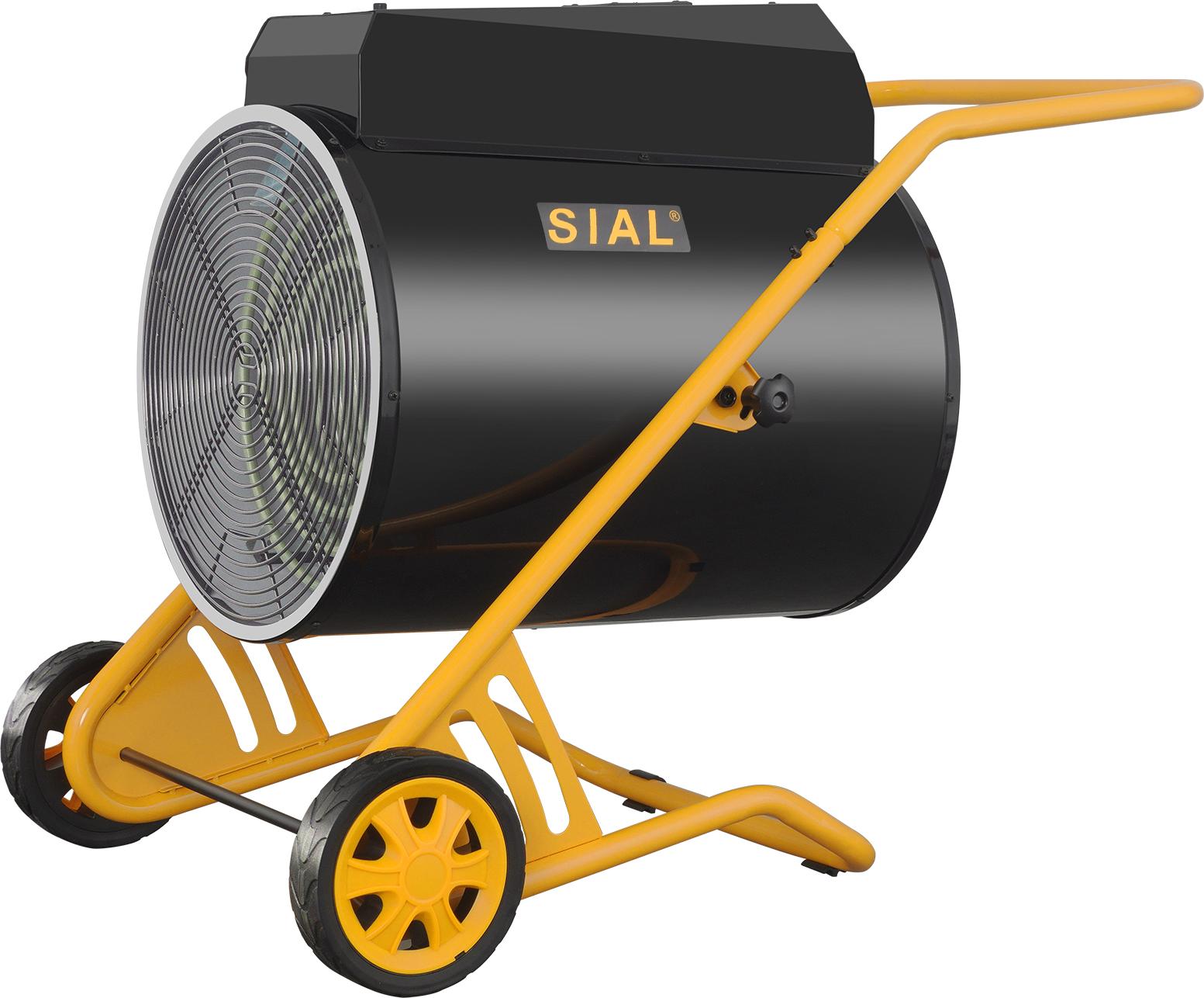 SIAL Priemyselný ohrievač s ventilátorom 30000W - elektrický ohrievač - sálavý ohrievač pre stavebníctvo - ohrievač s ventilátorom pre garáže, dielne, staveniská - D30 - čierny