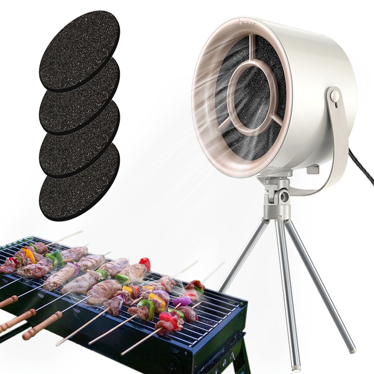 Tragbare Mini-Dunstabzugshaube - 3-Gang Abluftventilator Für Hot Pot & BBQ