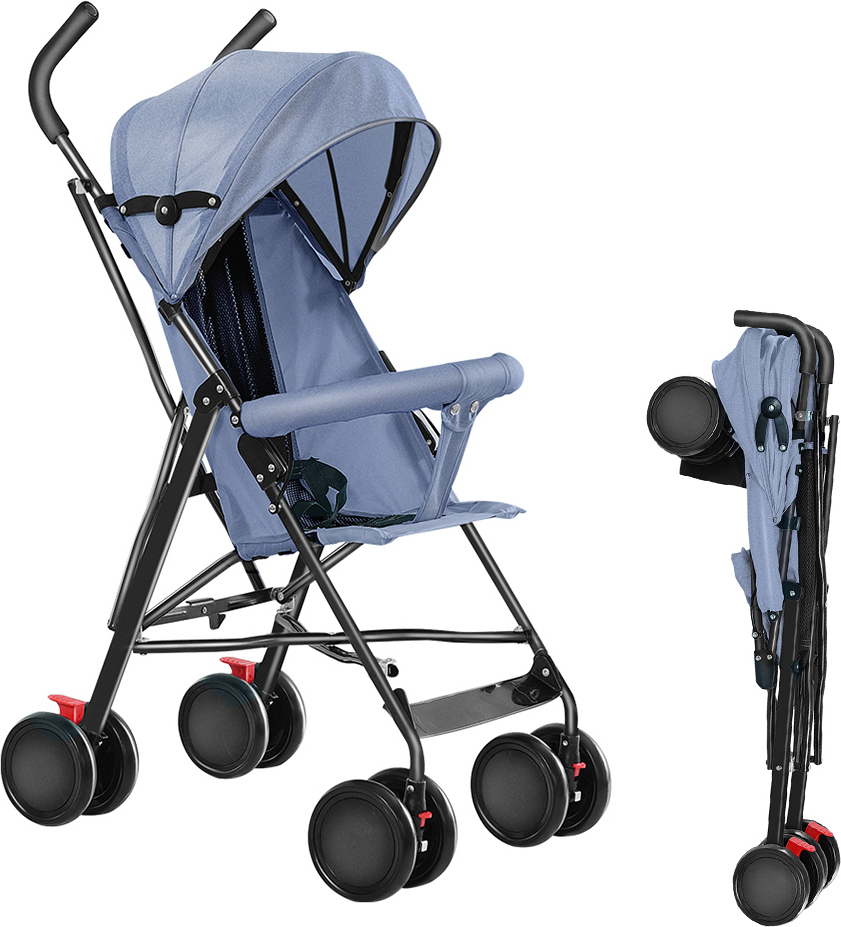 Belfoyer Buggy Kinderwagen Leichter Kinderwagen,Sitzbuggy mit 5-Punkt-Gurt,klappbarer Reisekinderwagen Reisebuggy ab 6 Monate (0-15 kg) 350219