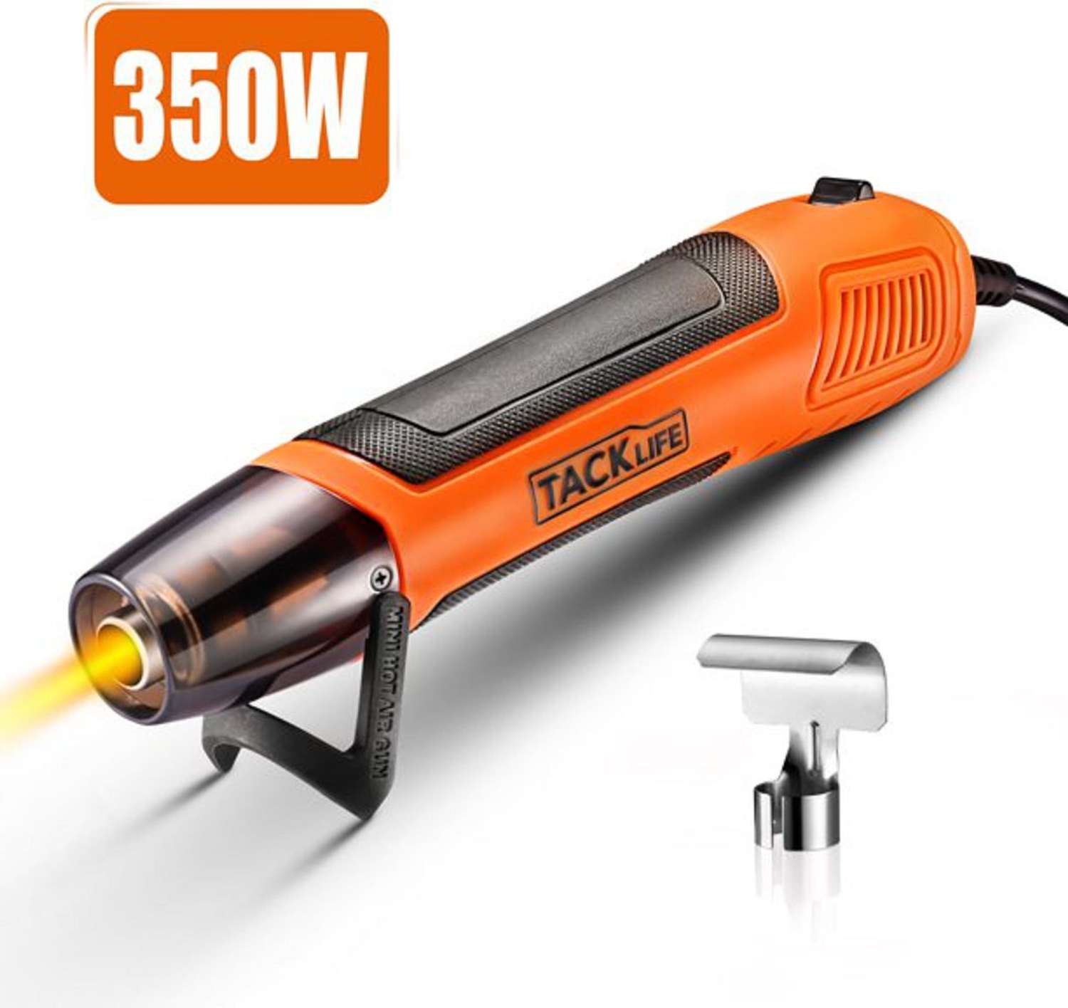 TACKLIFE Mini-Heißluftpistole, 350 W/662 °F Heißluftpistole mit 6,56 Fuß langem Kabel-HGP35AC HGP35AC-Ora