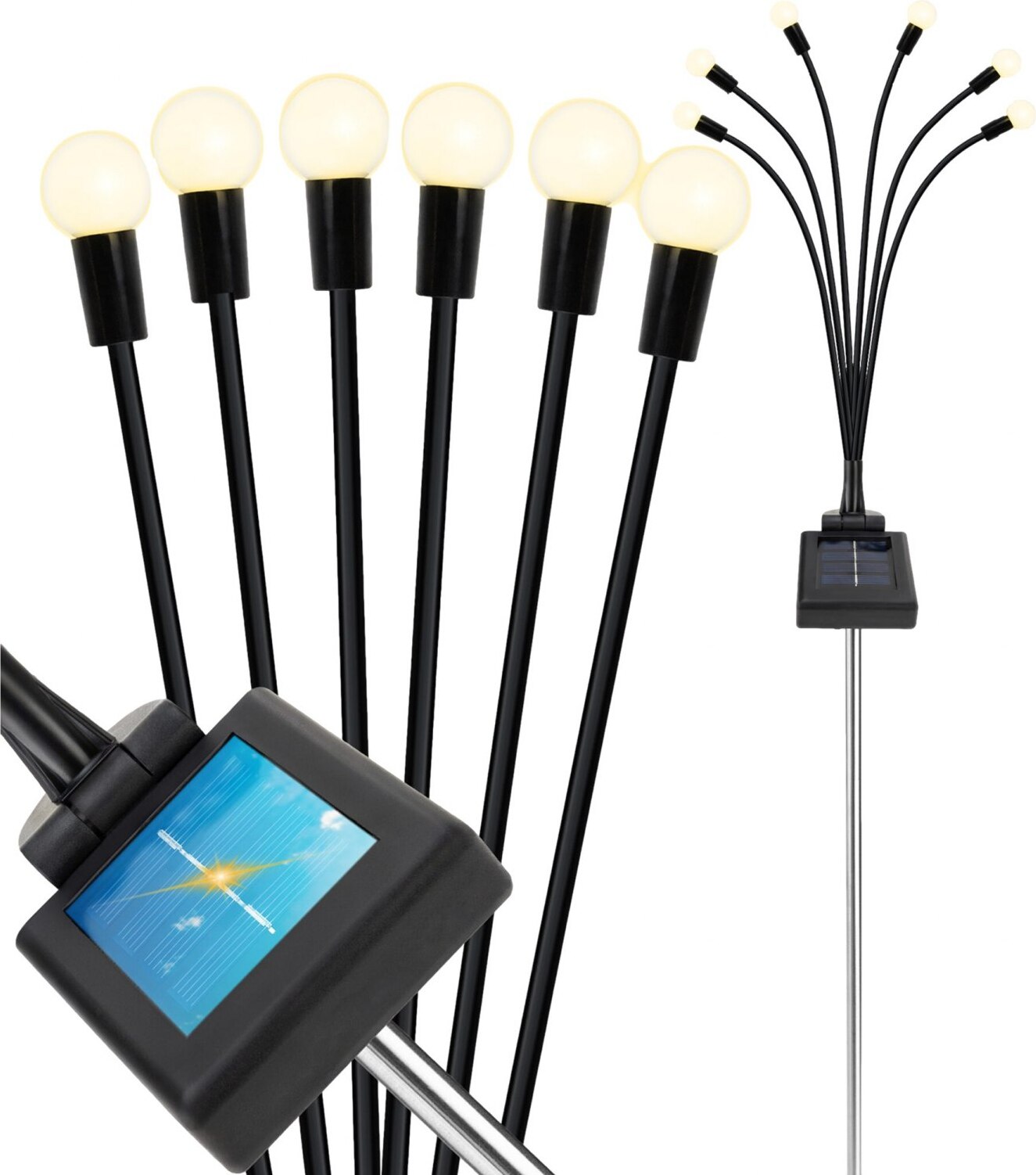 PrzydaSie Solarlampe Angetriebene Kugeln 6 Led Lampe Gartenkugeln Kugeln Warmes Weiß 8276