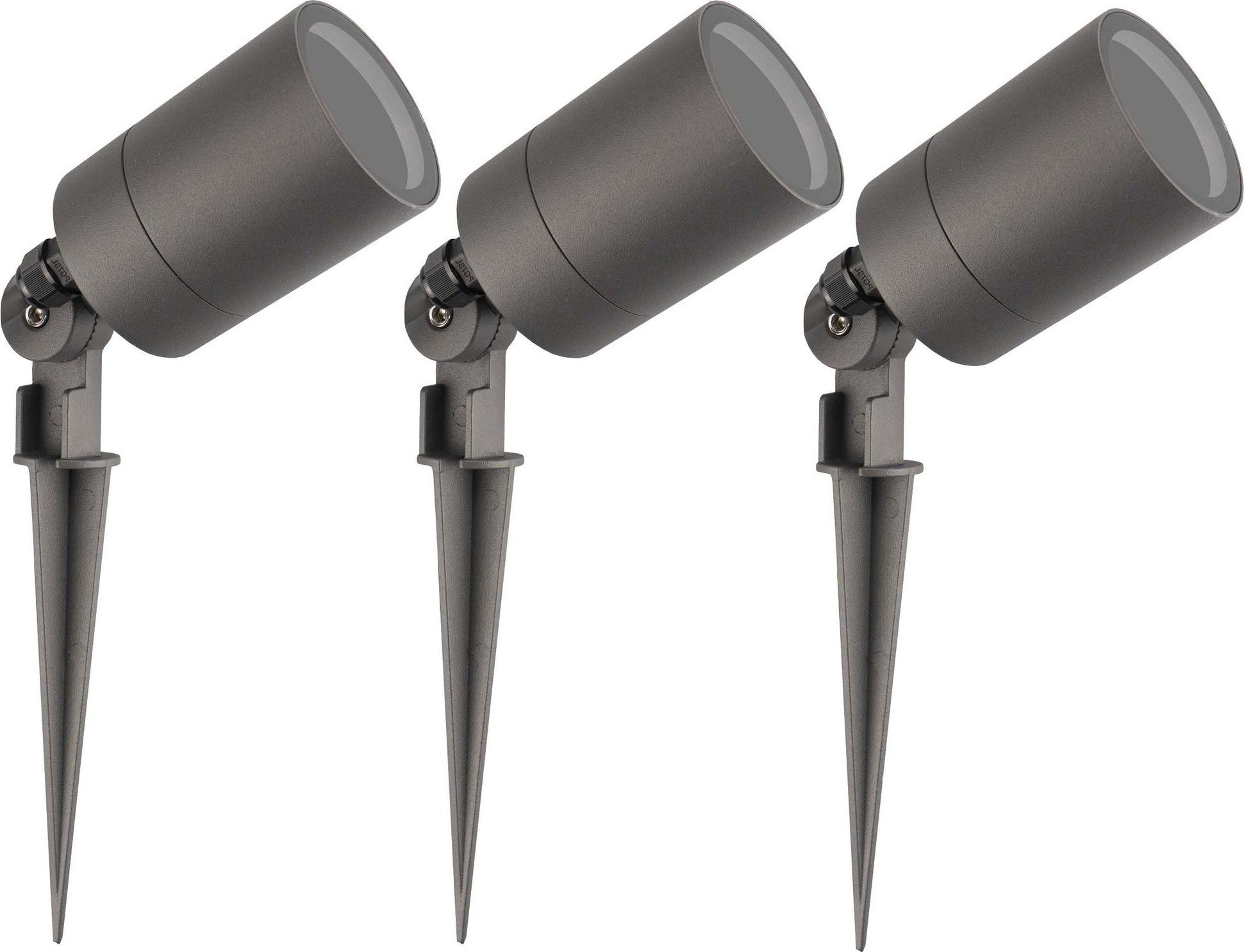 Ledvion - 3er Set, Gartenstrahler mit Erdspieß, IP65, 3W, GU10, 220-240V, LED Strahler, Gartenbeleuchtung mit Strom, Ohne GU10 Leuchtmittel, Drehbar, Wasserdicht LVO10055-3pack