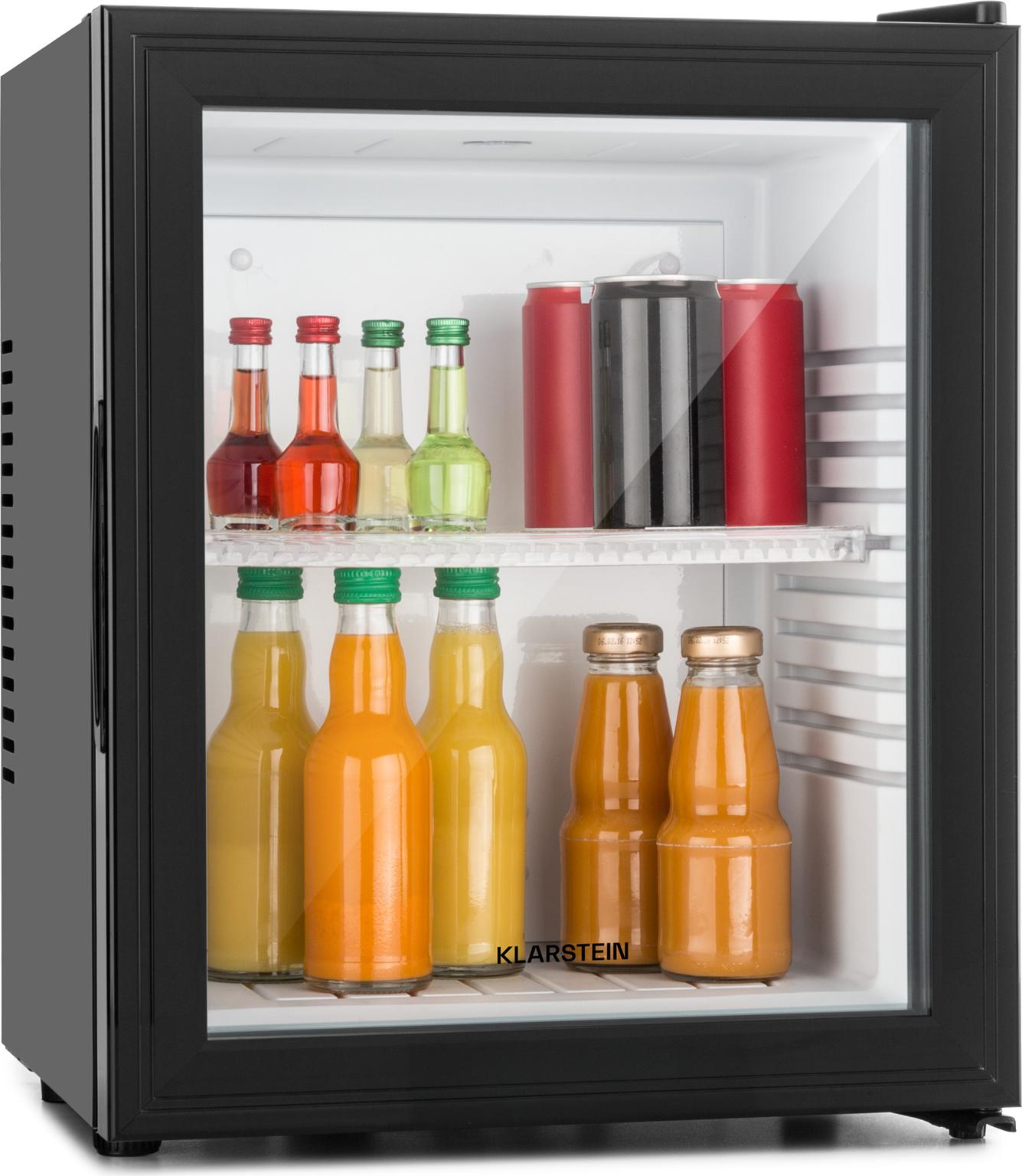 Klarstein Kühlschrank, Mini Kühlschrank mit Glastüre, Mini-Kühlschrank für Getränke, Snacks & Kosmetik, Kühlschrank Klein & Leise, Verstellbare Ablagen, Kleiner Skincare Kühlschrank 12-18°C, 23L HEA-MKS-12