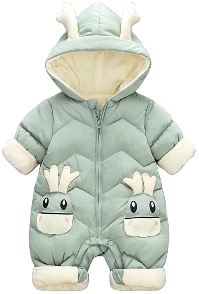 Baby Schneeoverall Warm Mit Kapuze - Winter Strampler Für Jungen & Mädchen 0-3 Monate
