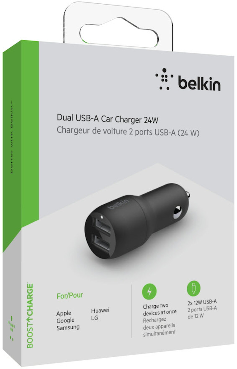 Nabíjačka do auta Belkin USB-A, 24 W, čierna CCB001btBK