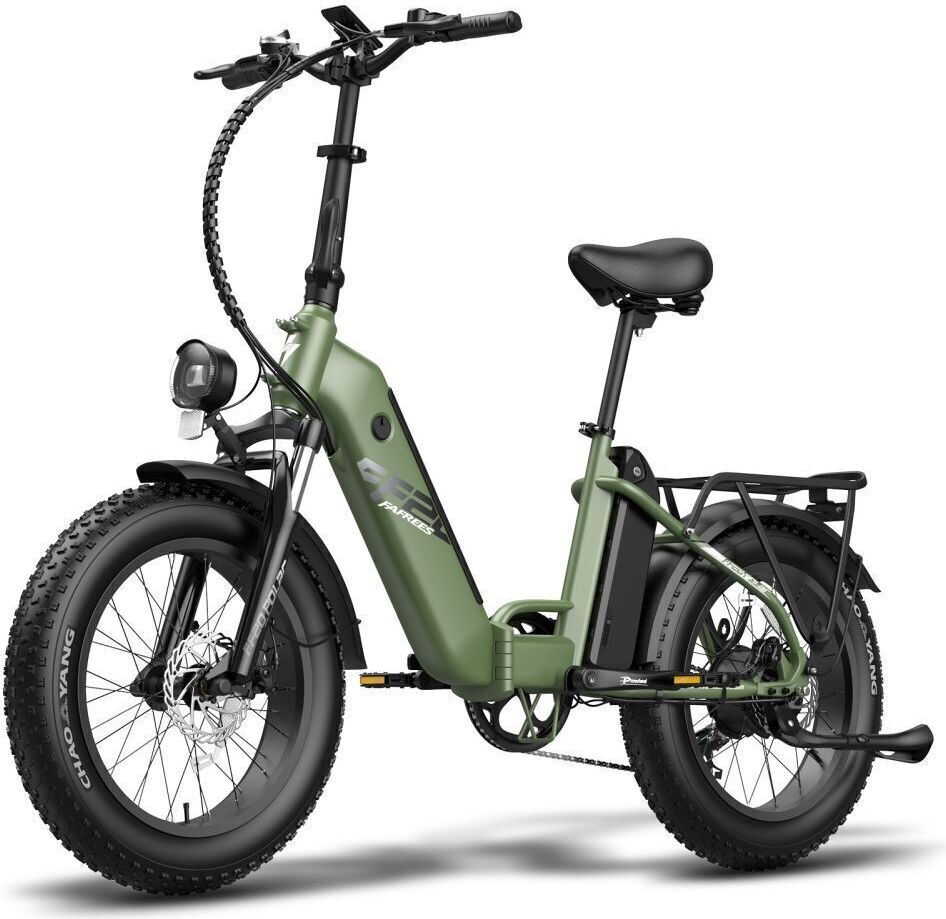 Skladací e-bike pánsky elektrický bicykel horský bicykel trekking 40km / h s 20AH batériou 20 palcový skladací bicykel zelený