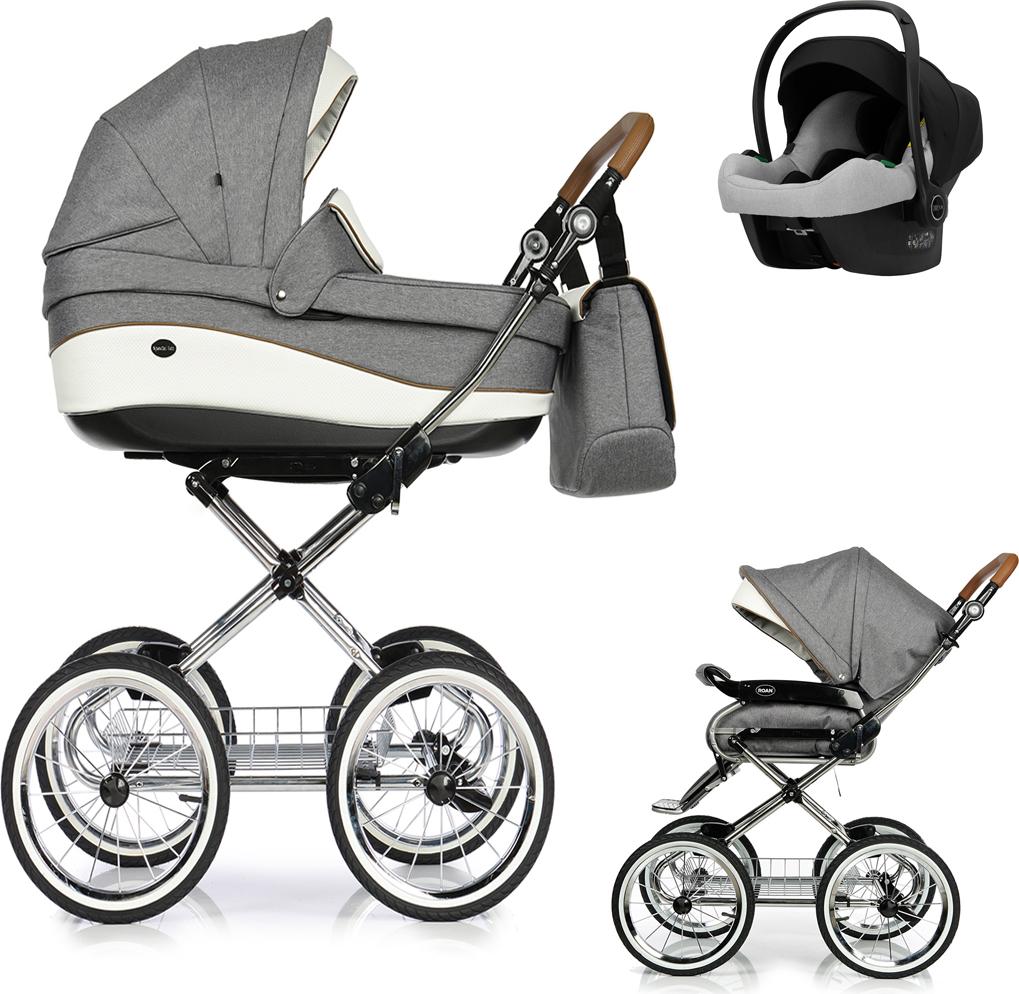 Emma Classic 4 in 1 inkl. Sportsitz, Autositz und Zubehör in Farbe Grau-Creme (E-5) - erhältlich in 6 weiteren Farben