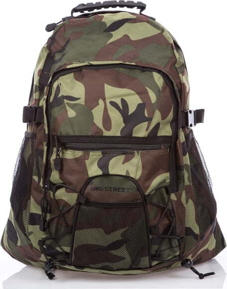 Bag Street Herren Sport Rucksack Wanderrucksack Geräumiger Schwarz Flecktarn