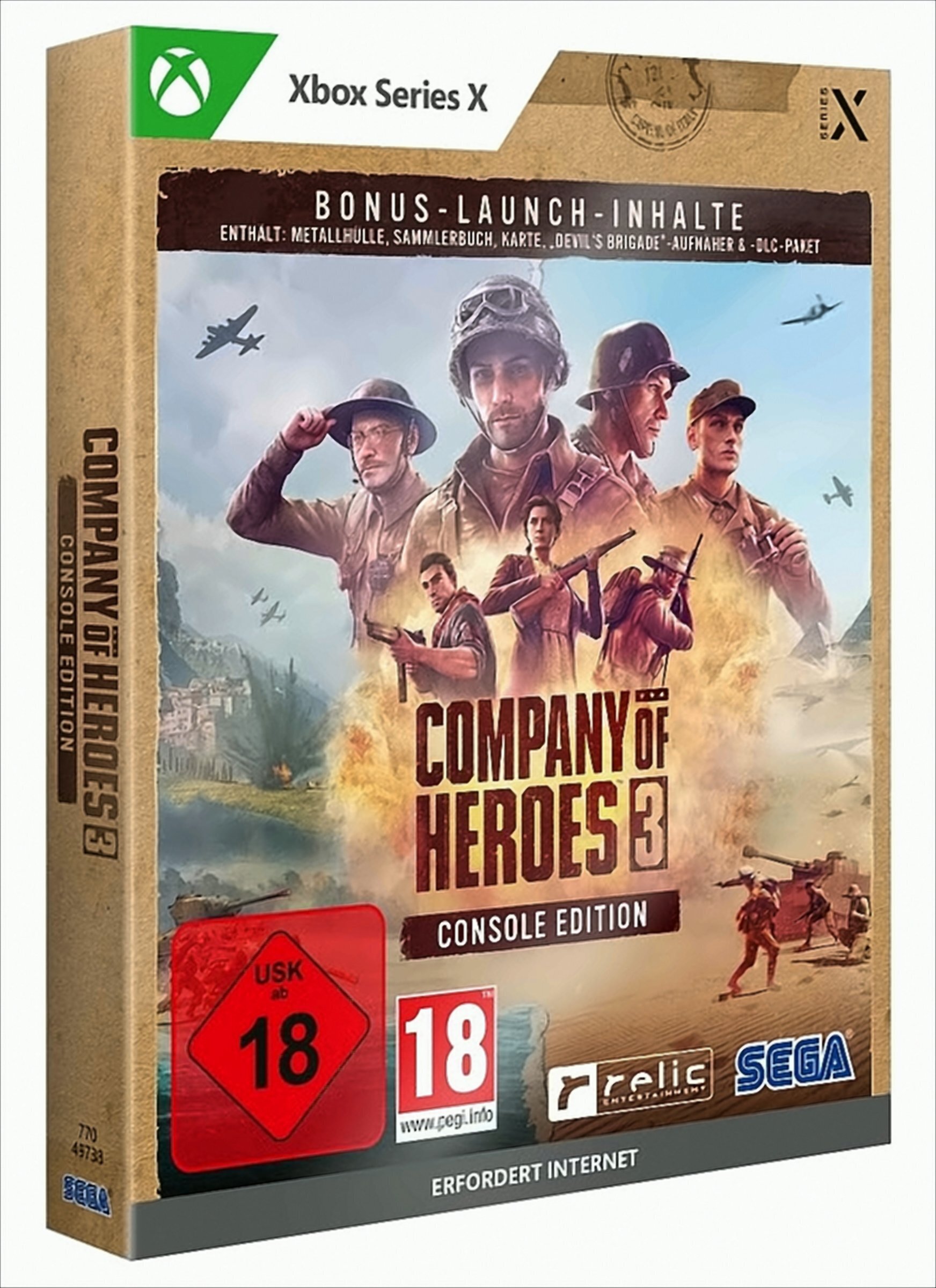 Sega Company of Heroes 3 XBSX Launch Ed. MetalCase erfordert Internet 1120163