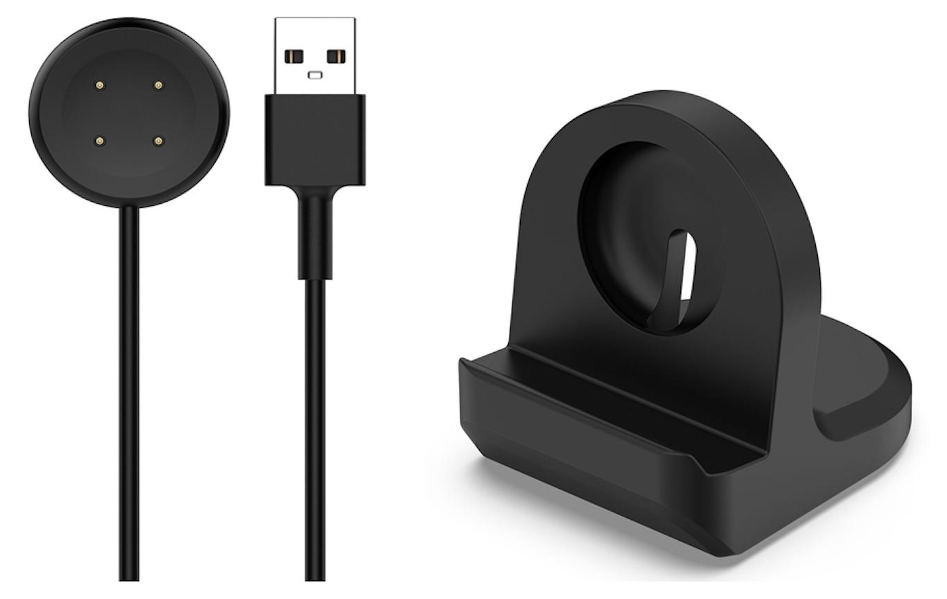 Nabíjací kábel pre inteligentné hodinky Fitbit Ace LTE zo silikónu s USB konektorom, dĺžka 1 meter, čierna farba
