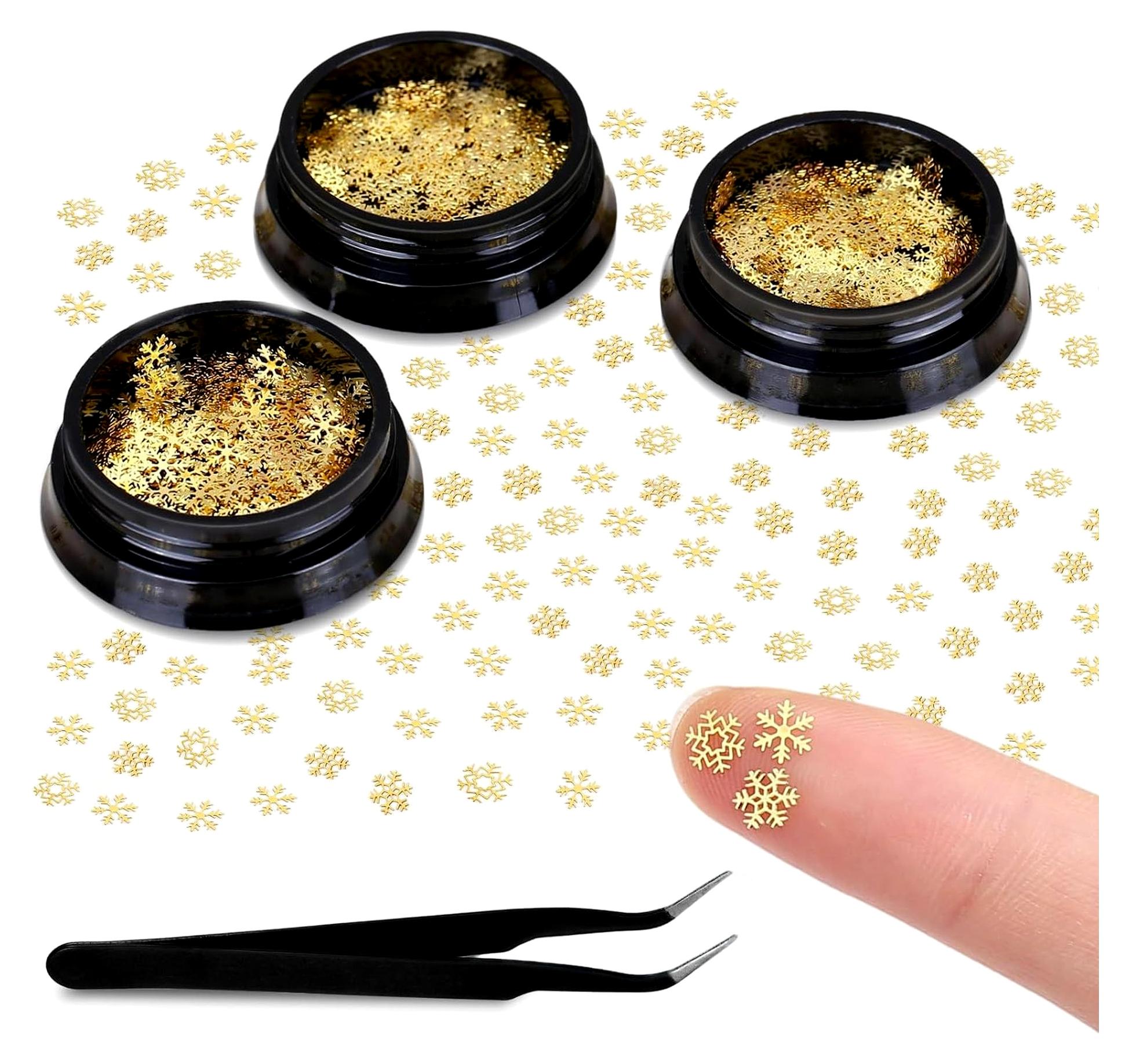 Markenlos 600 Mini Metall Schneeflocken 5mm Kleine Schneeflocke Deko für Basteln Weihnachtsverzierungen Ornamente