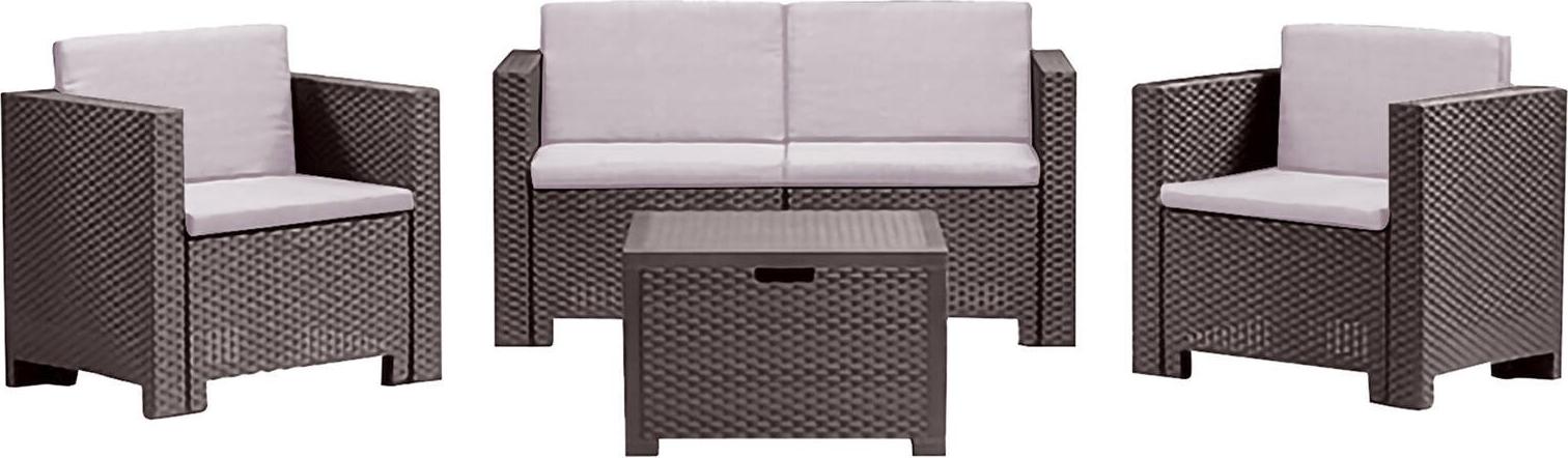 Dmora Outdoor-Set Kuiper Braun, 4 Personen, Wasserdicht