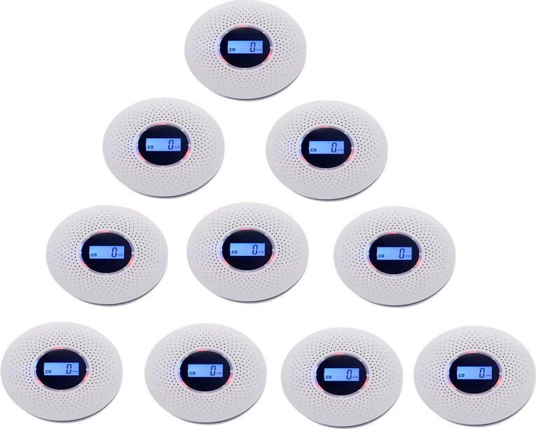 ele eleoption 10er Pack Rauchmelder CO-Melder 2in1 Rauch- und Kohlenmonoxidmelder Brandschutz CO Sensor