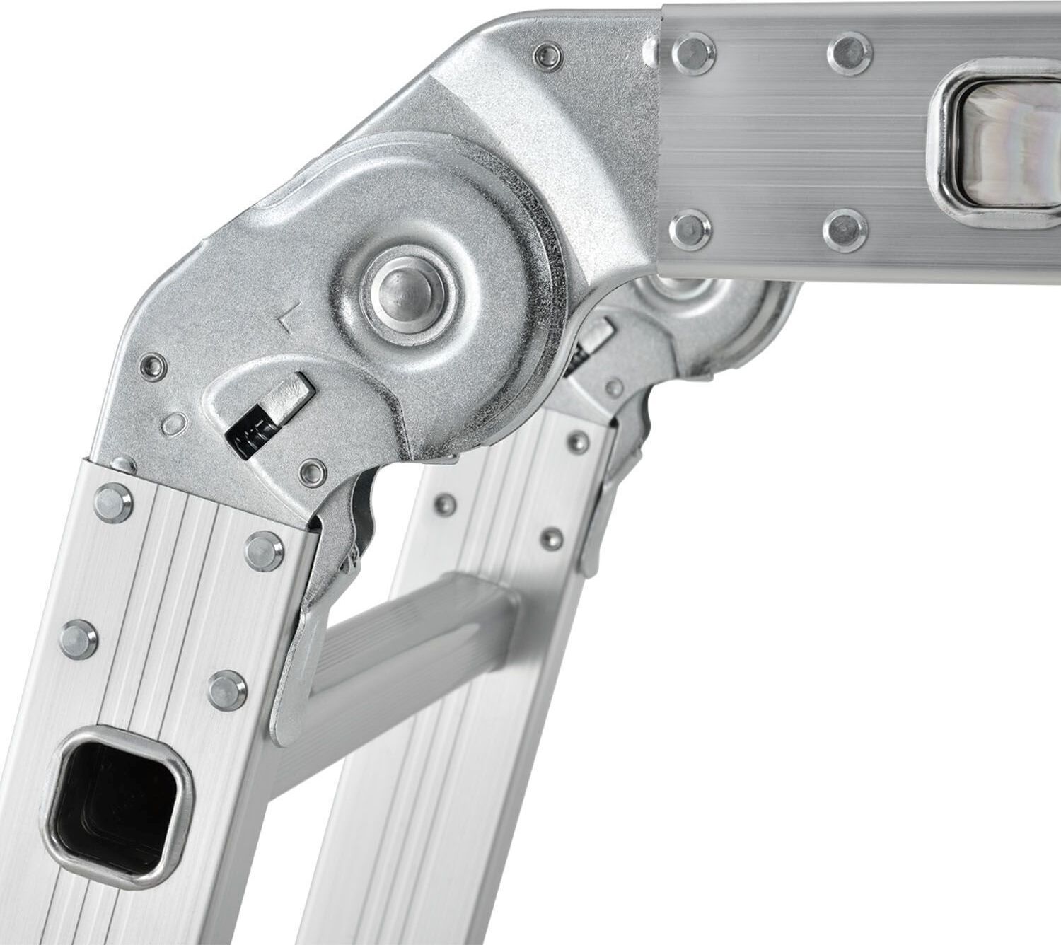 Juskys Aluminium Multifunktionsleiter 4,7 m klappbar - Tragfähigkeit bis 150 kg 21035
