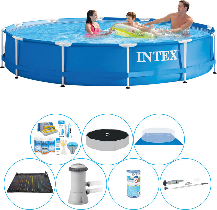 Bazénová súprava Super Set - Intex Kovový rám Rund 366x76 cm