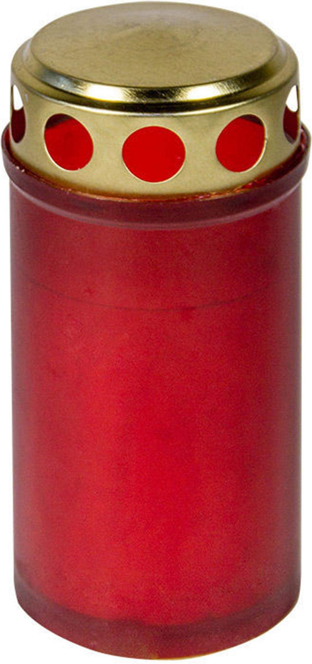 NoBrand Grablicht rot mit Golddeckel 12 cm 120 g