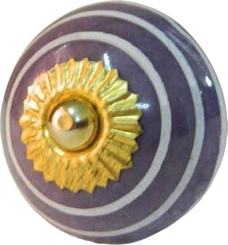 Guru-Shop Keramik Möbelknopf, Möbelknauf Möbelgriff, Schranktürknöpfe, Möbelknöpfe, Schubladengriff - Modell 37, Blau, 3*3*6,5 cm, Möbelknöpfe 23740