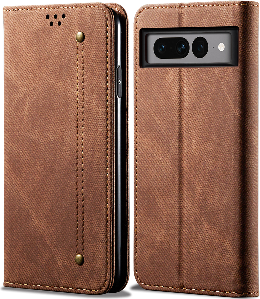 Handyhülle Für Google Pixel 7a Aus PU-Leder - Ultradünn, Stoßfest, Mit 2 Kartenfächern, Braun