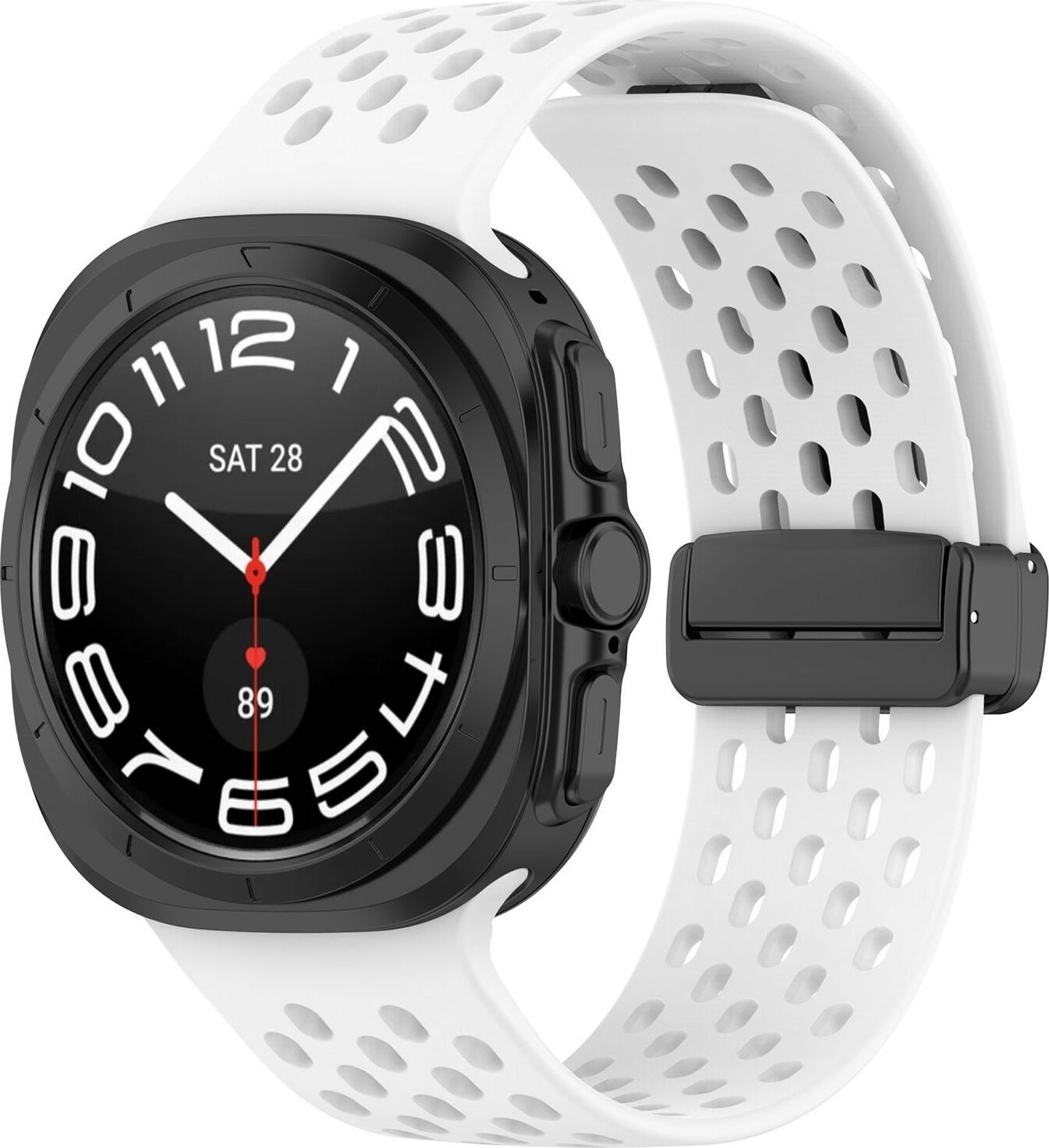 Pre Samsung Galaxy Watch Ultra 47 mm silikónový magnetický remienok White