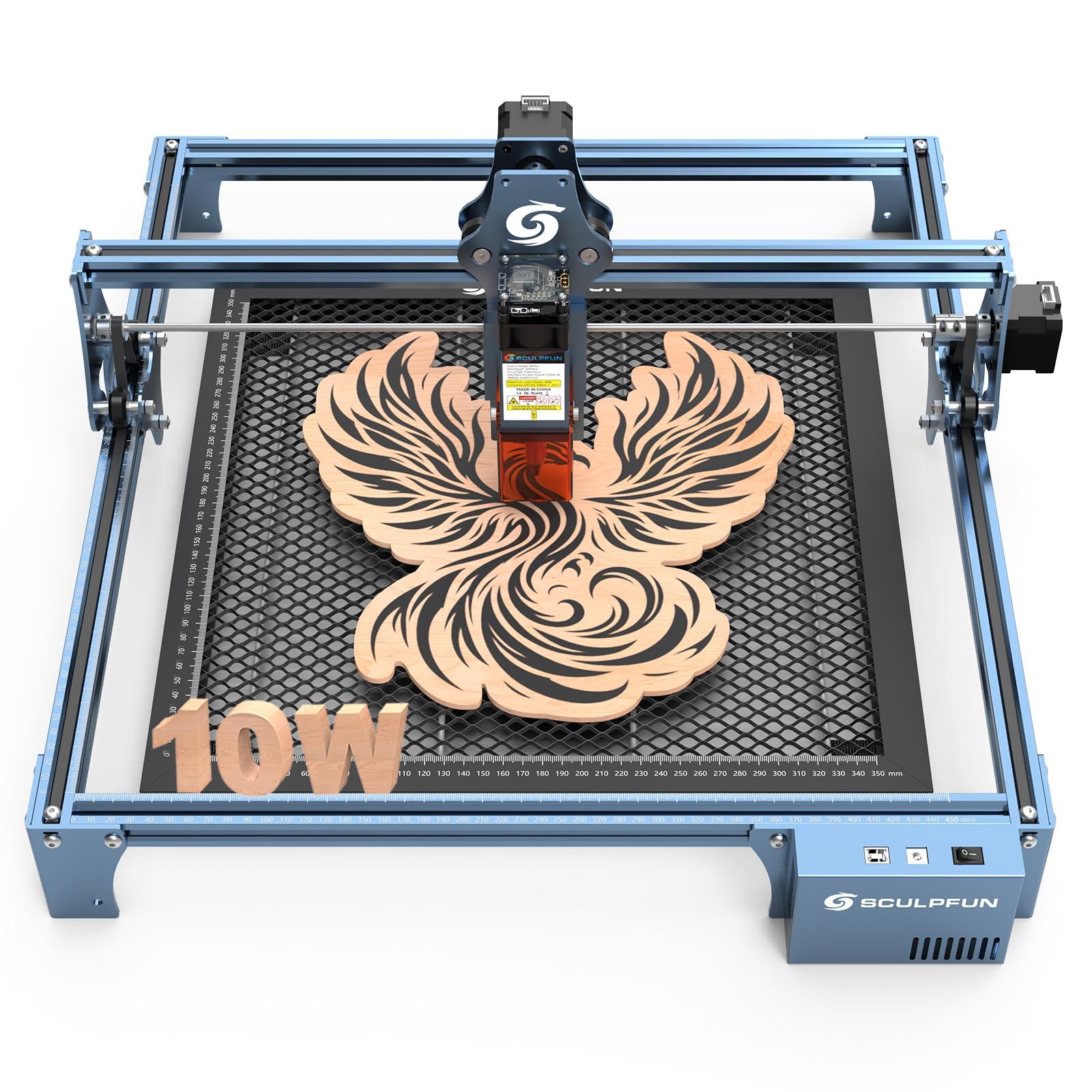 SCULPFUN SCULP FUN S9 PRO mit Honeycomb Wabenarbeitstisch 400*400mm