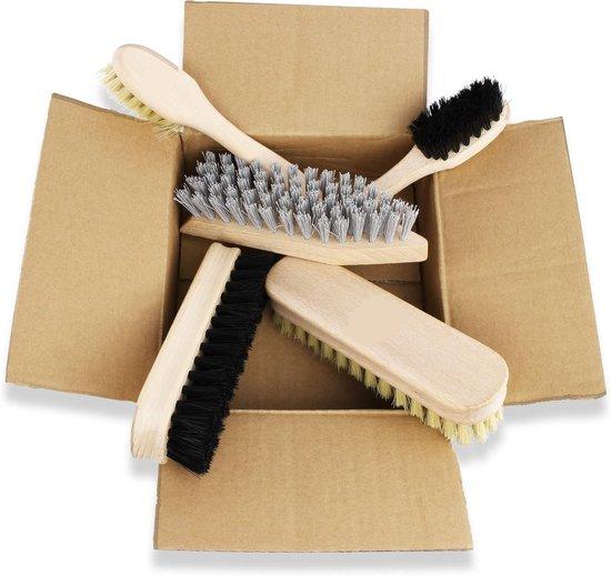 Famanu Schuhputzset 5-teilig - 2 Polierbürsten, 2 Topfbürsten, 1 Reinigungsbürste B07FVYQHDB