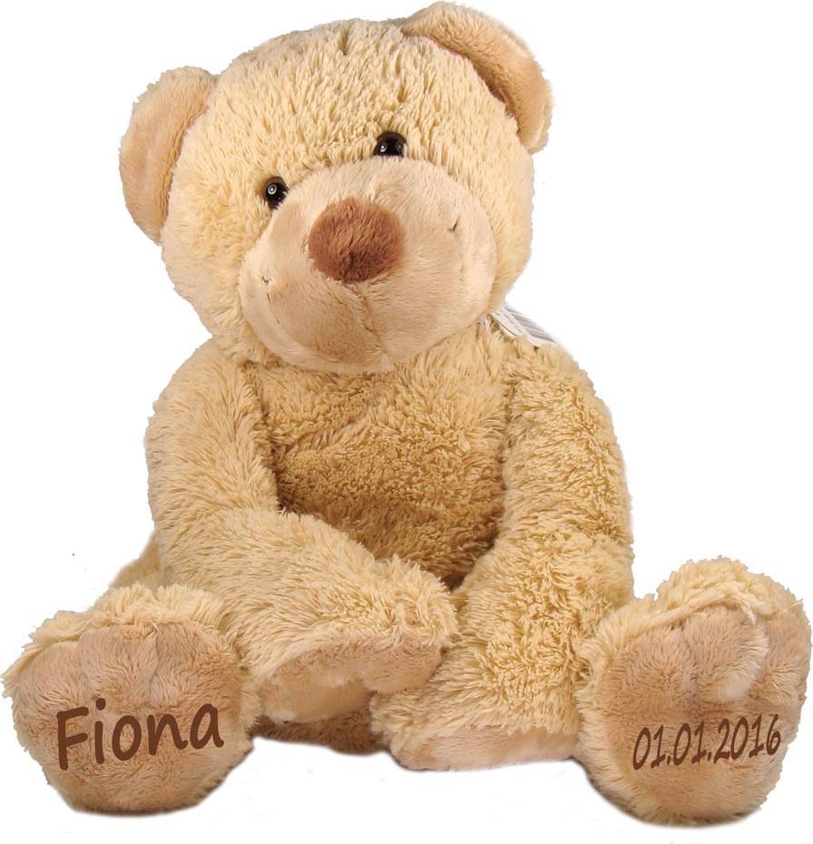 Elefantasie Stofftier Teddy Bär Geschenk mit Namen und Geburtsdatum personalisiert 25cm