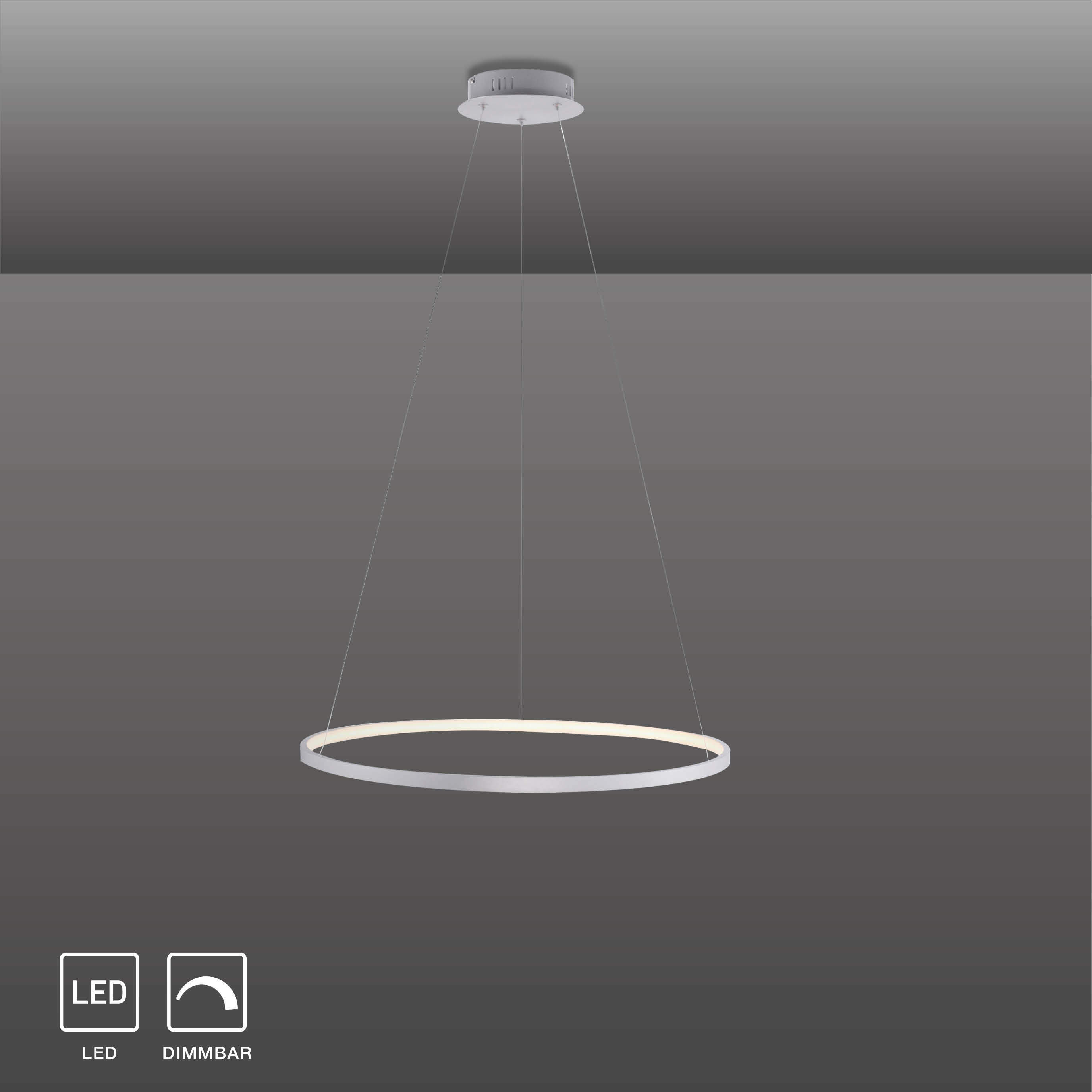 SellTec LED Deckenleuchte Rund, Silber – Warmweiß, 42 Cm, Für Wohnzimmer & Mehr