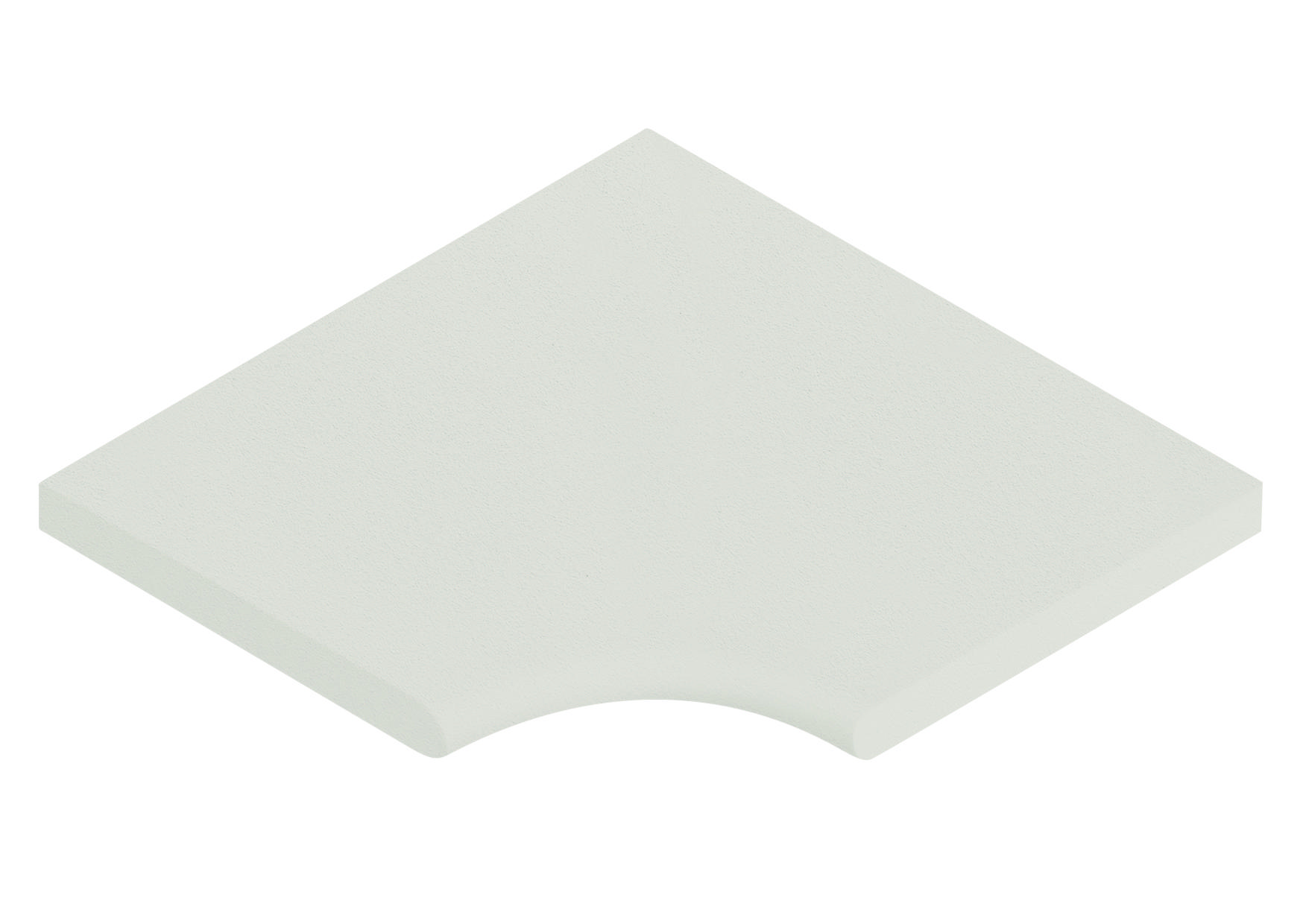 Weserwaben Poolumrandung Beckenrandstein Licia Flach Element mit Innenrundung für Radius 15 cm betonweiß 49,5 cm x 31 cm x 3,5 cm