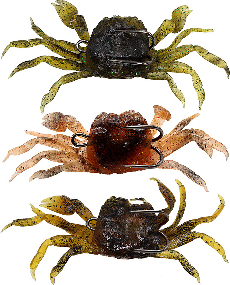 Lixada 3 PCS 10cm 30g Weichfischk?der Krabben K¹nstlicher K?der Weichfischk?der mit scharfem Haken