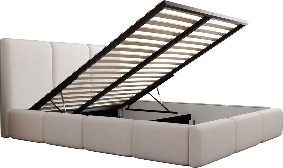 Petits-meubles Bett mit Bettkasten 160x200cm Weiß