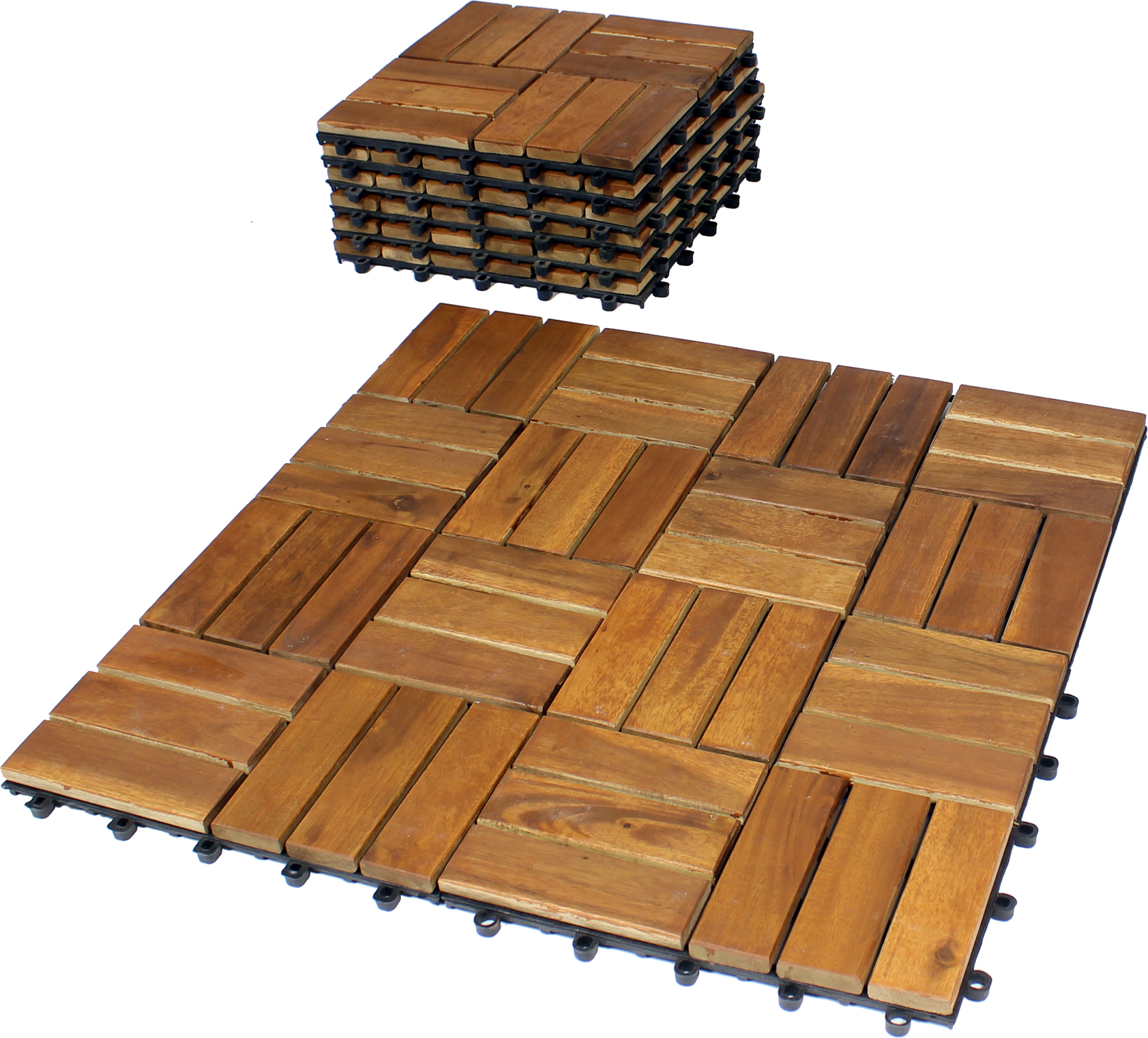 Lospitch Akazienholz Holzfliesen Für Balkon &  Produktbild-Vorschau 10