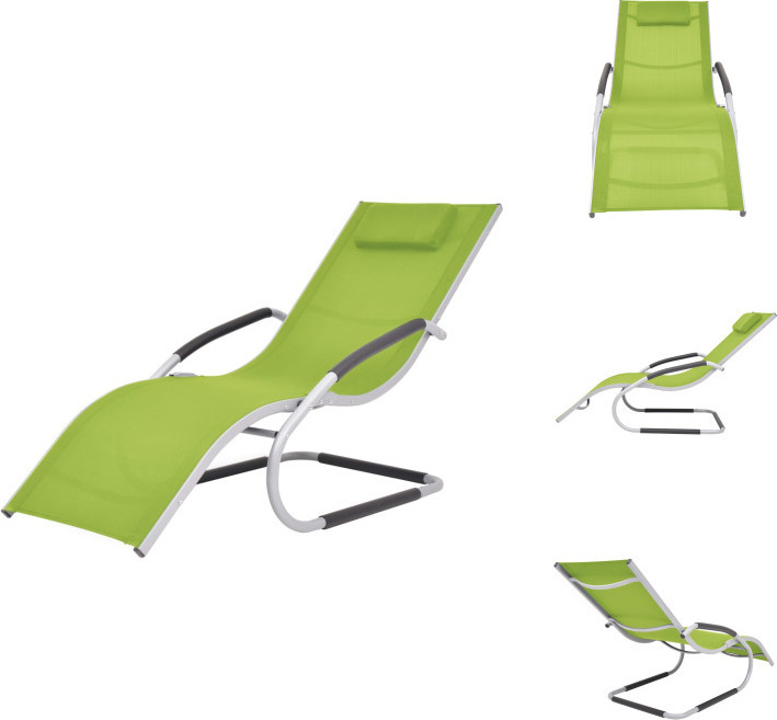vidaXL Lehátko s vankúšom z hliníka a textilénu zelené - Lehátka