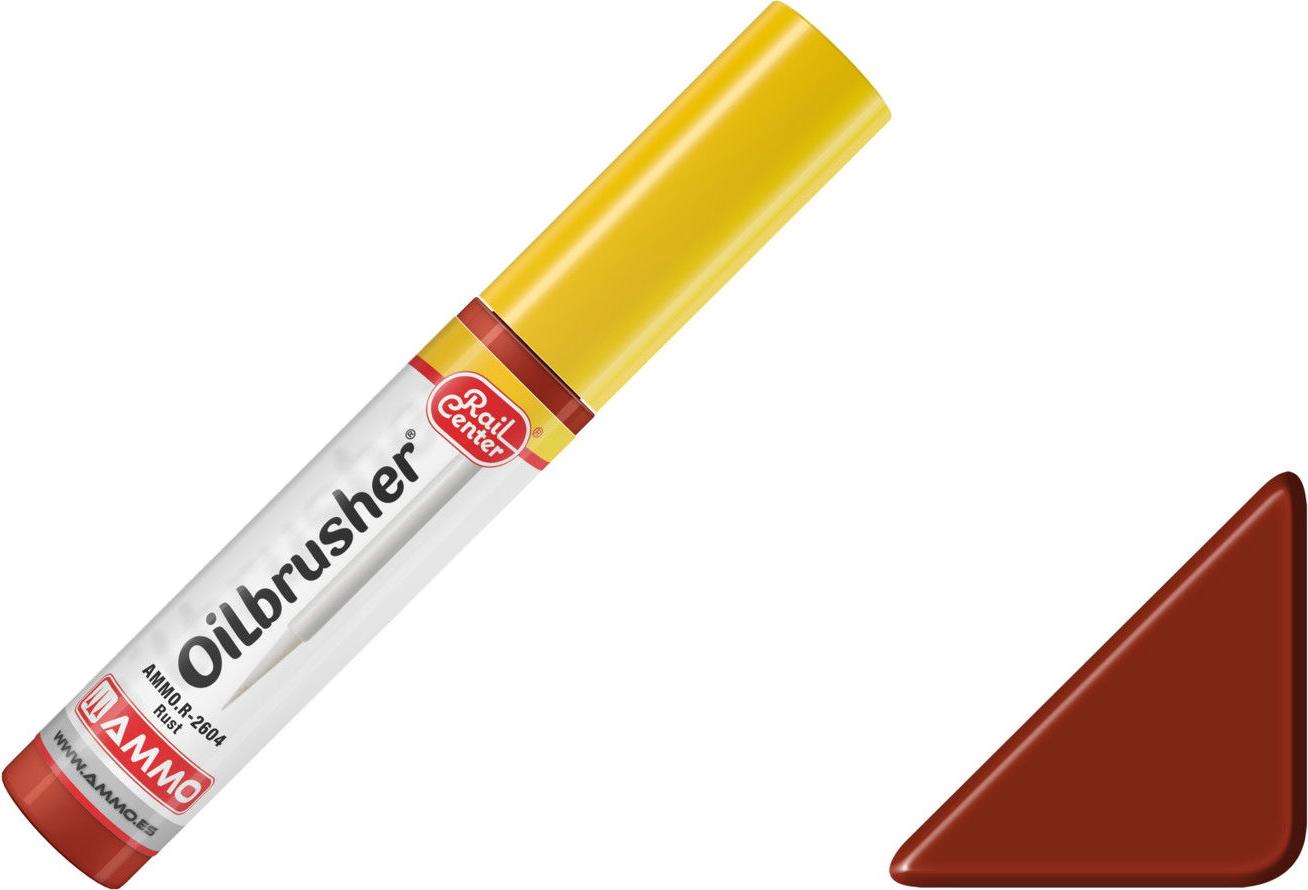 AMMO 10 ml Ölpinsel Rost für realistische Alterungseffekte und Rostdarstellung an Lokomotiven, Waggons, Brücken und Gebäuden. 4602604