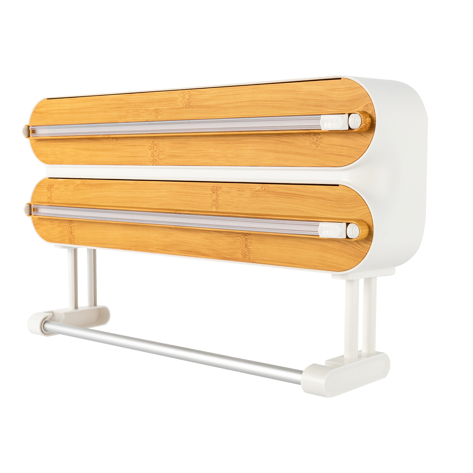 easybuy 3 in 1 Frischhaltefolienspender für die Küche für Frischhaltefolie, Alufolie, Backpapier und Küchenpapier Wandmontiert 154854854854