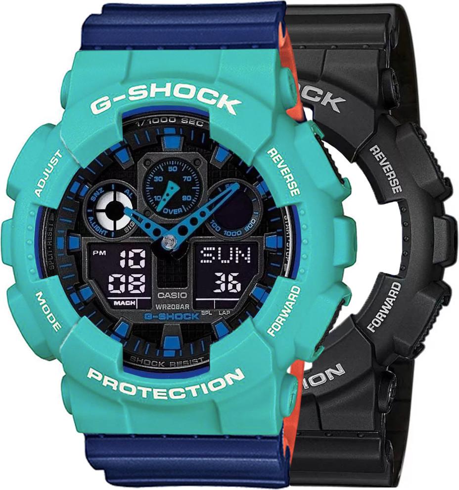 Hodinky Casio G-Shock SET GA-100-1A2ER + BEZEL 10410475 + BAND 10527467 20BAR