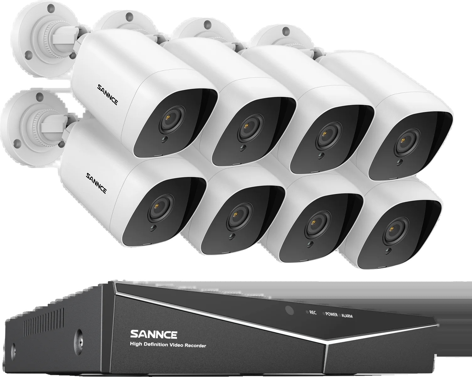 SANNCE 8CH DVR Kit, vysoké rozlíšenie 1080P, nočné videnie do 30 m, 8CH 8PCS DVR Kit-a, 2T