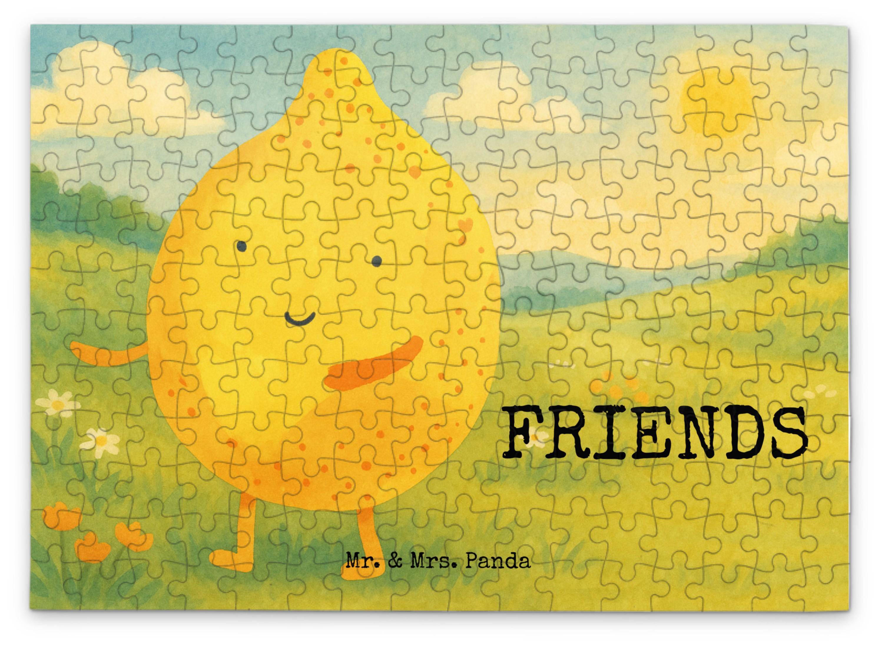 Mr. & Mrs. Panda Puzzle Beste Freunde Zitrone Design 192 Teile - Weiß - Geschenk, 300, Lustige Sprüche, Fehlende Keywords, 2000, 1000, 500, Legespiel PD-1925186-STANDARD