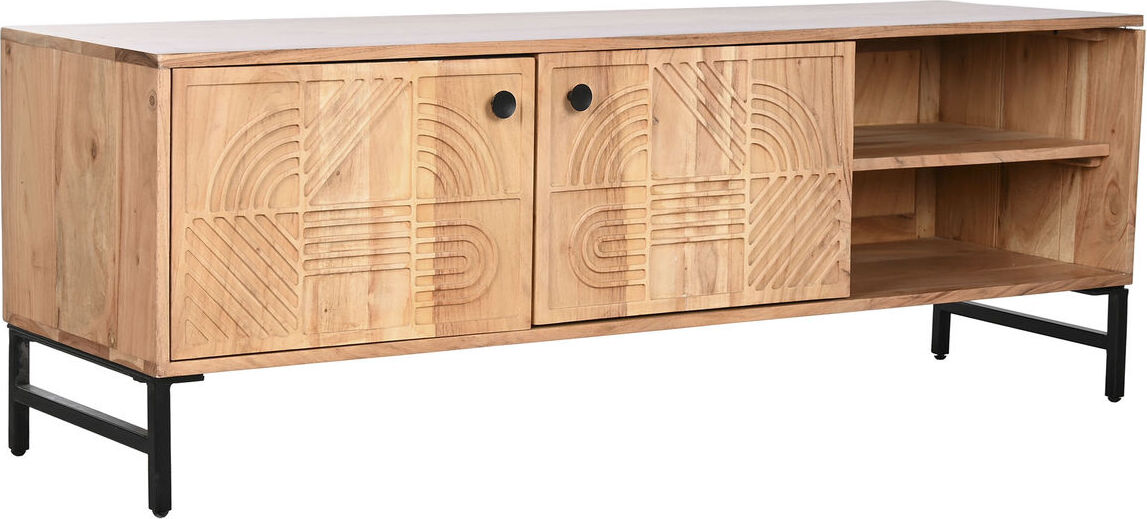 TV-Möbel Home ESPRIT Braun Schwarz Metall Akazienholz 145 x 40 x 52 cm METI_MB212655