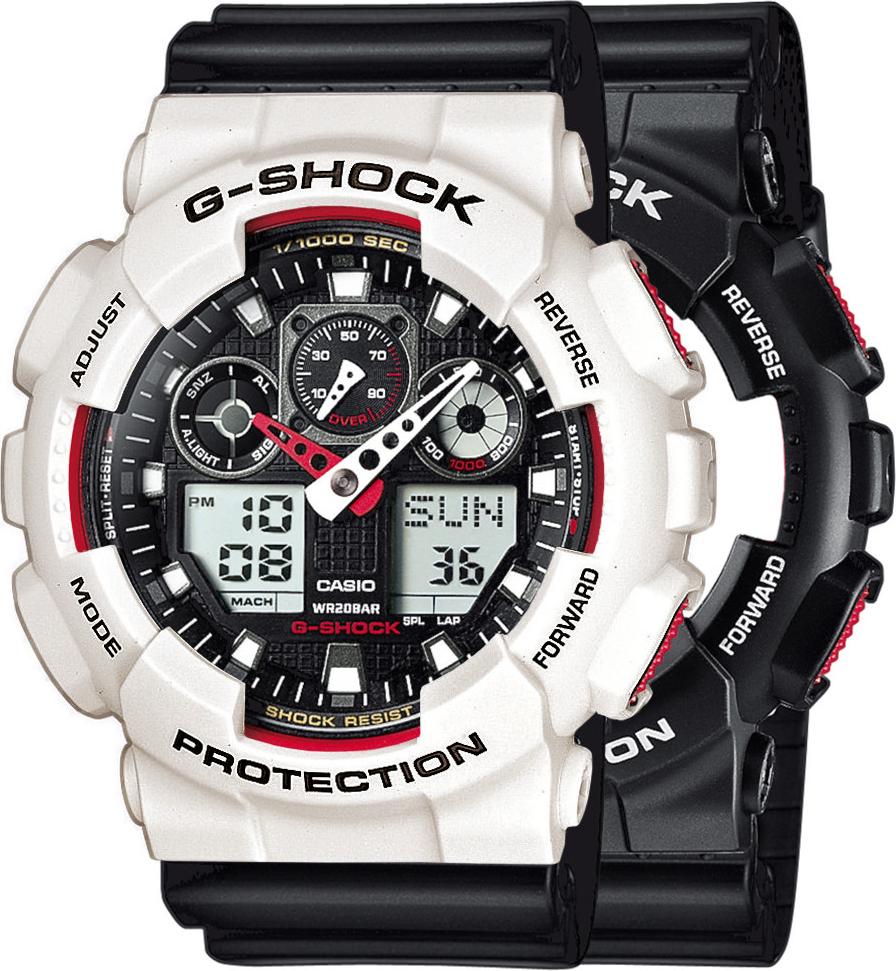 Zegarek Casio G-Shock SET GA-100-1A4ER + BEZEL 10395292 + PASEK 10347688 20BAR