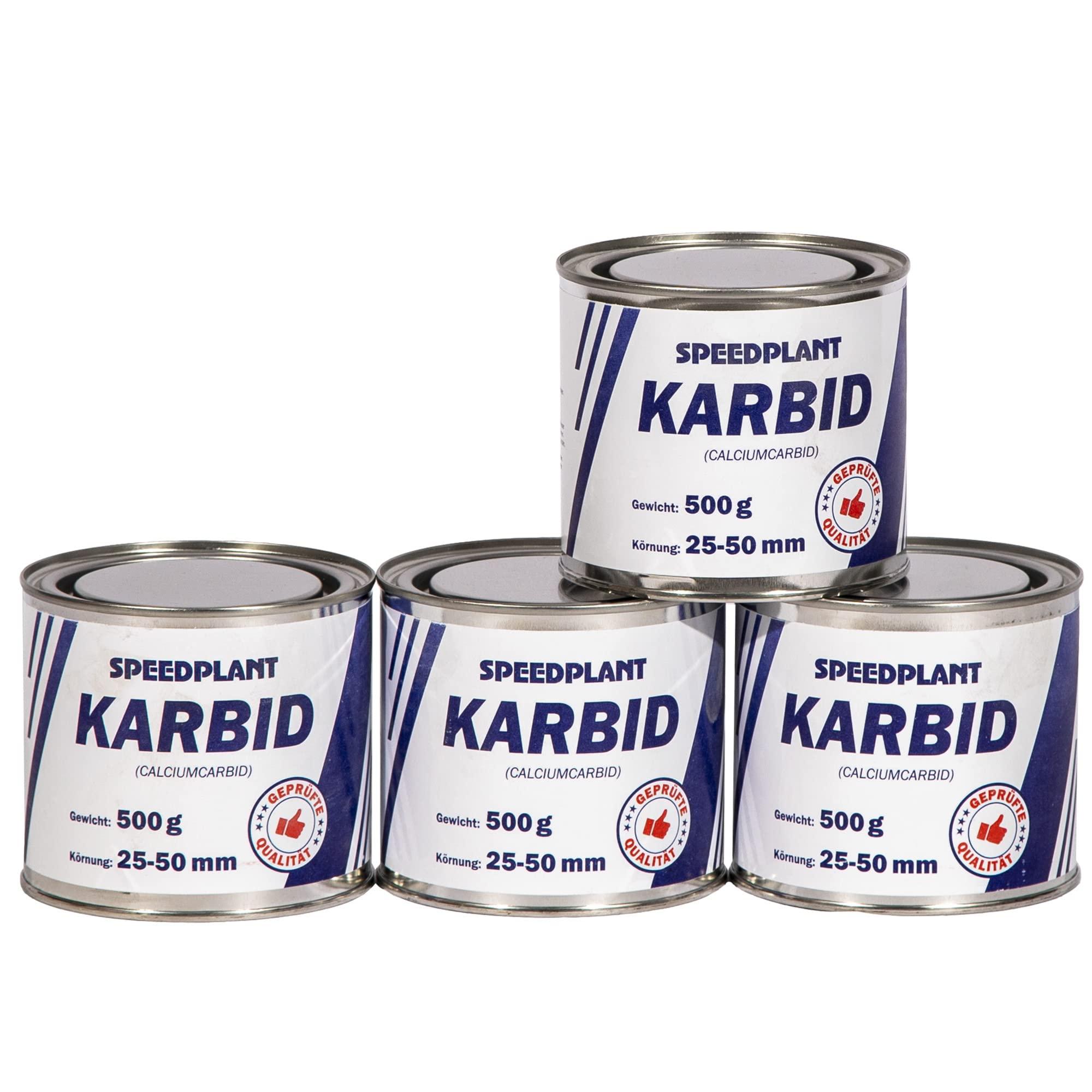 Speedplant Karbid 2 kg (4x 500g) - Carbid Kabit Kabitt karbitt Karbit Karbid Extra Große Körnung 25-50mm - 4 Dosen