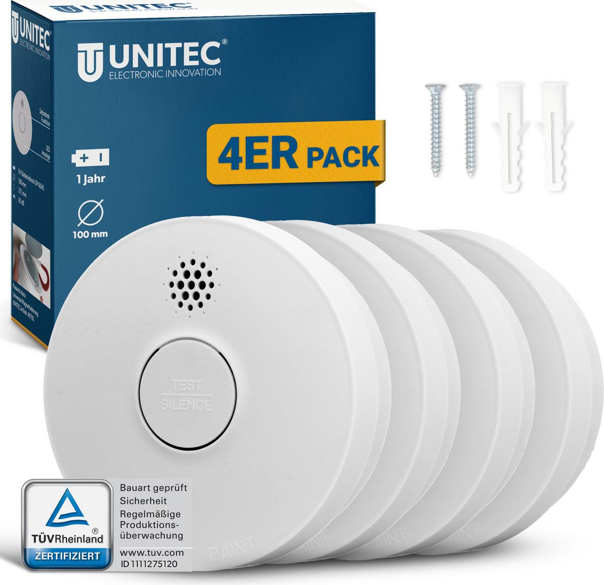 UNITEC® Rauchwarnmelder 1 Jahr 4x