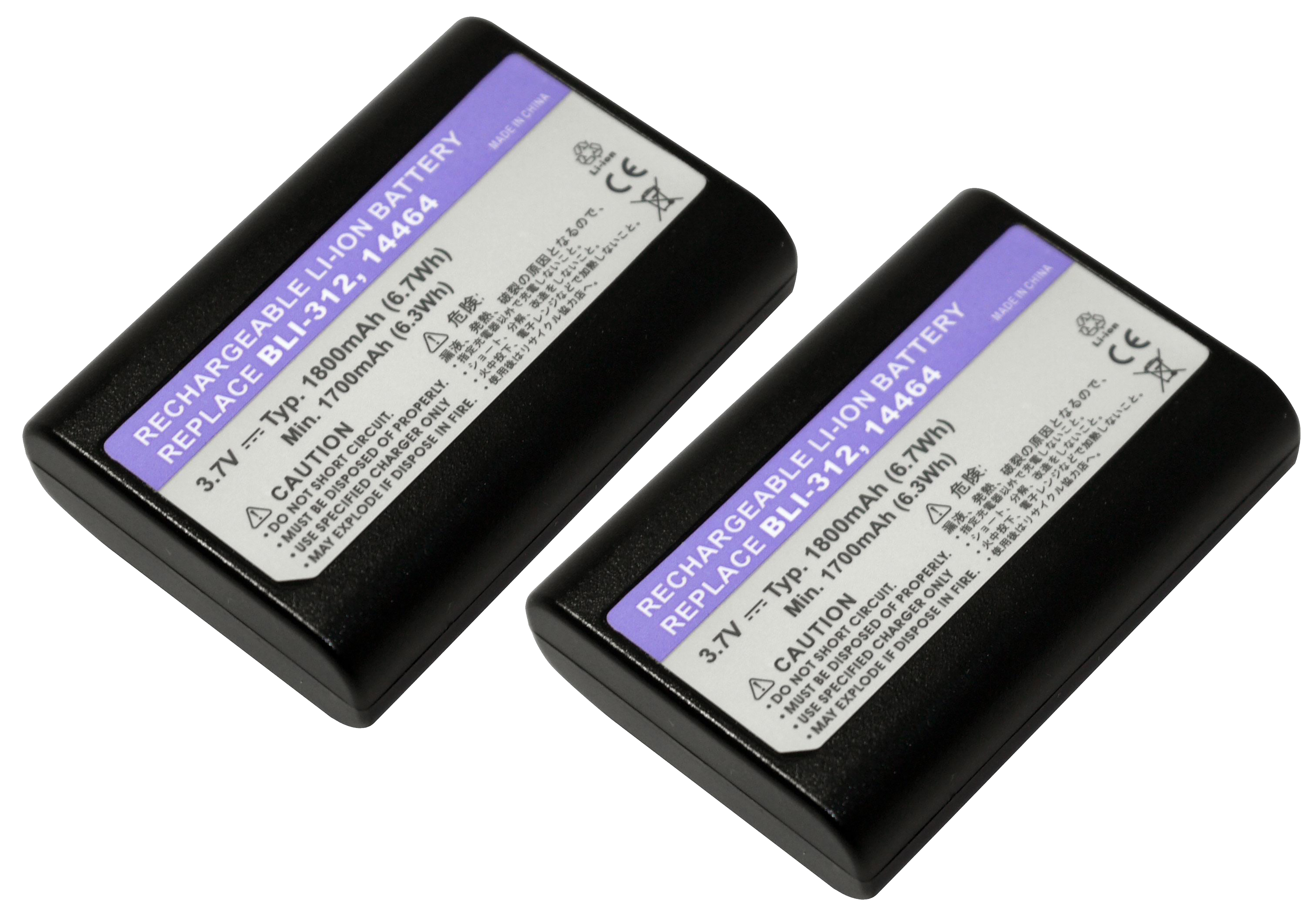 PowerSmart 2PCS 1800mAh Akku für LEICA BM8, Leica M8, Leica M8.2, Leica M9, Leica ME 14464, BLI-312 DLA003.387x2_1