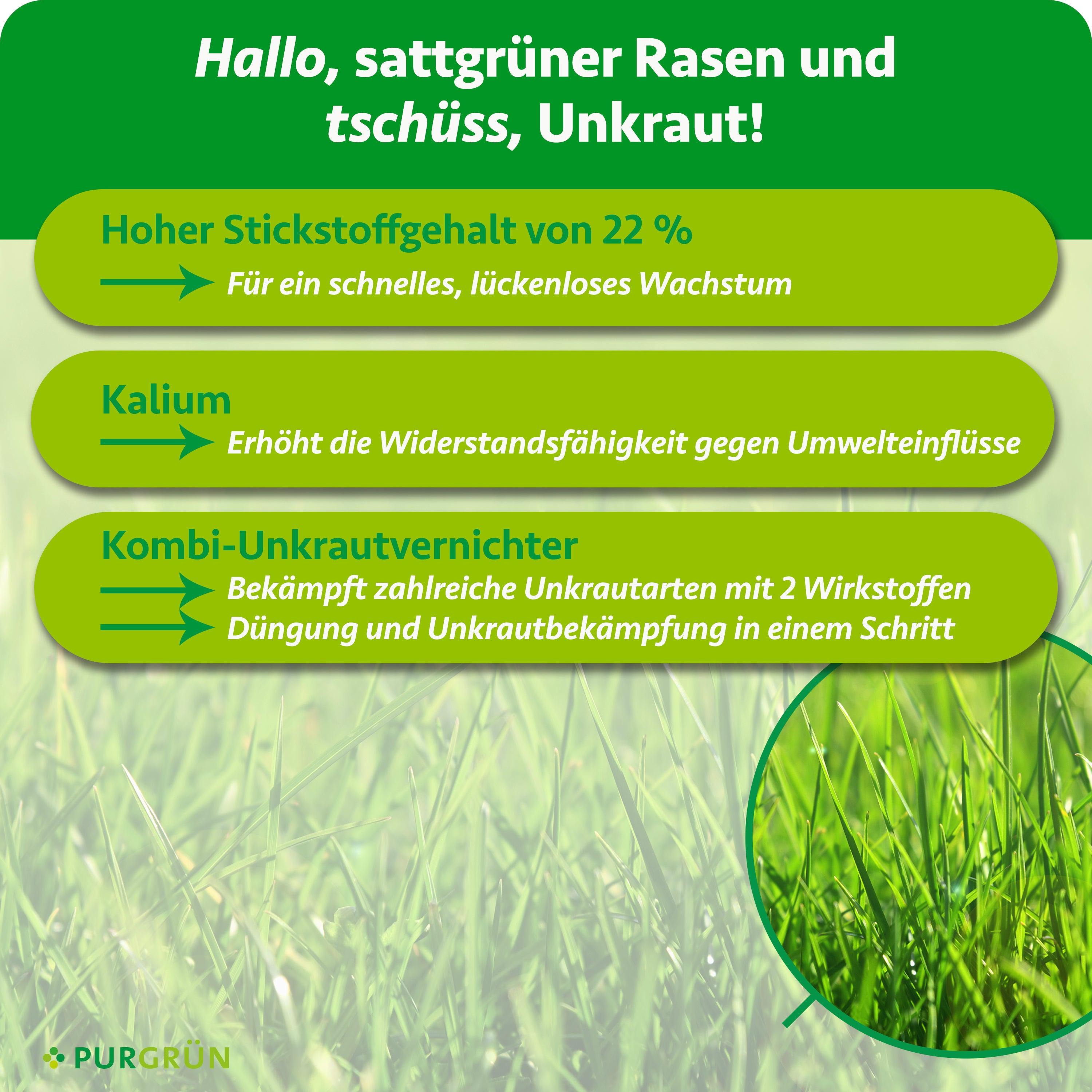 Purgrün Rasendünger mit Unkrautvernichter 5 kg, 80533