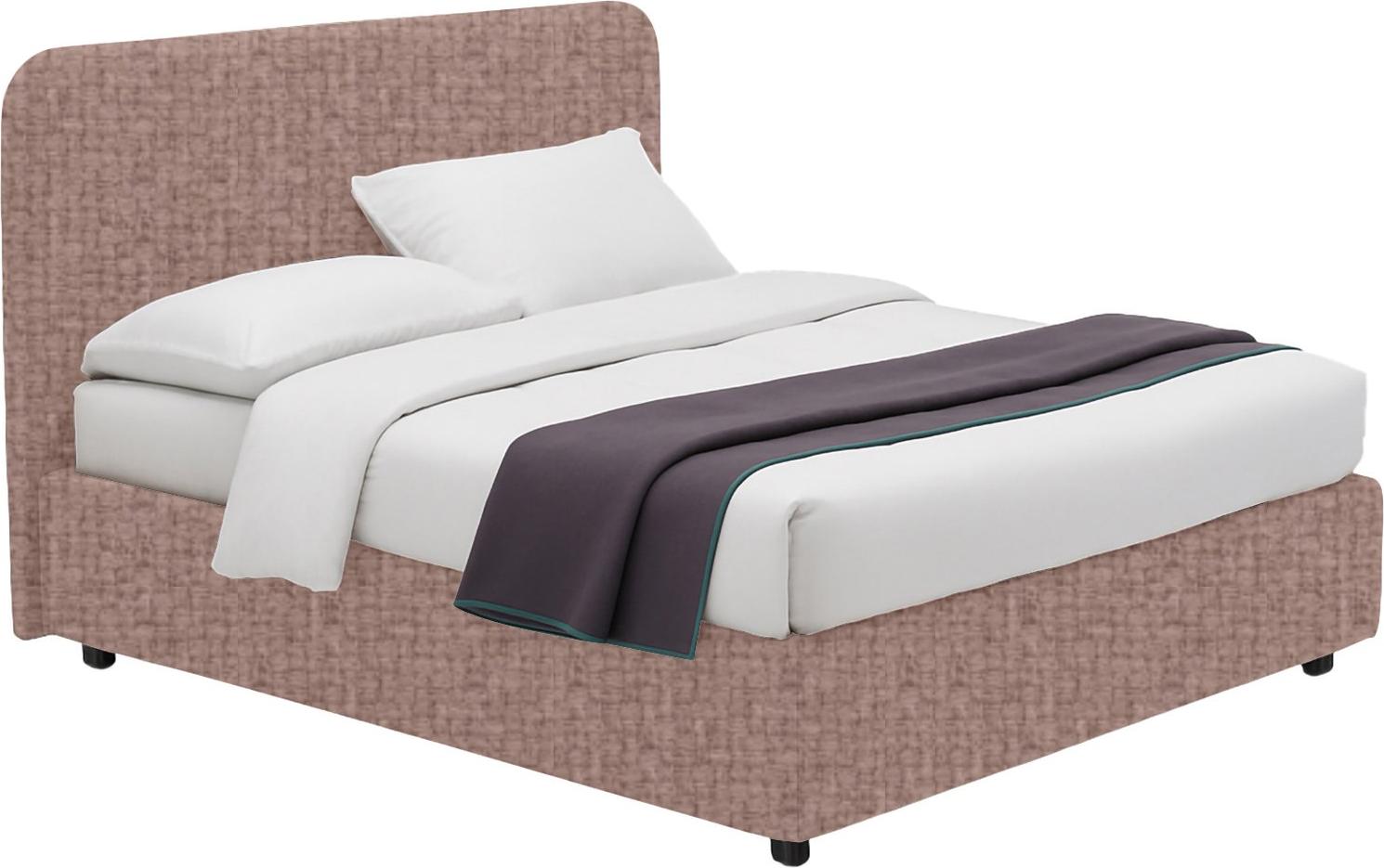 Dmora Bett Halbtorse Rodero Altrosa, Abnehmbar mit Stauraum