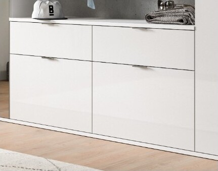 Meublorama Möbelstück BODITE – 4 Schubladen – Weiß lackiert – Eleganz und optimale Aufbewahrung
