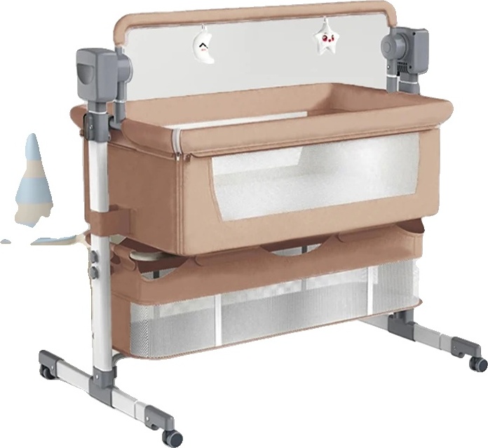 OEM Elektrisches Babybett, Pendel-Schwingfunktion, Bluetooth-Konnektivität, BJJ-601-BRAUN 2058