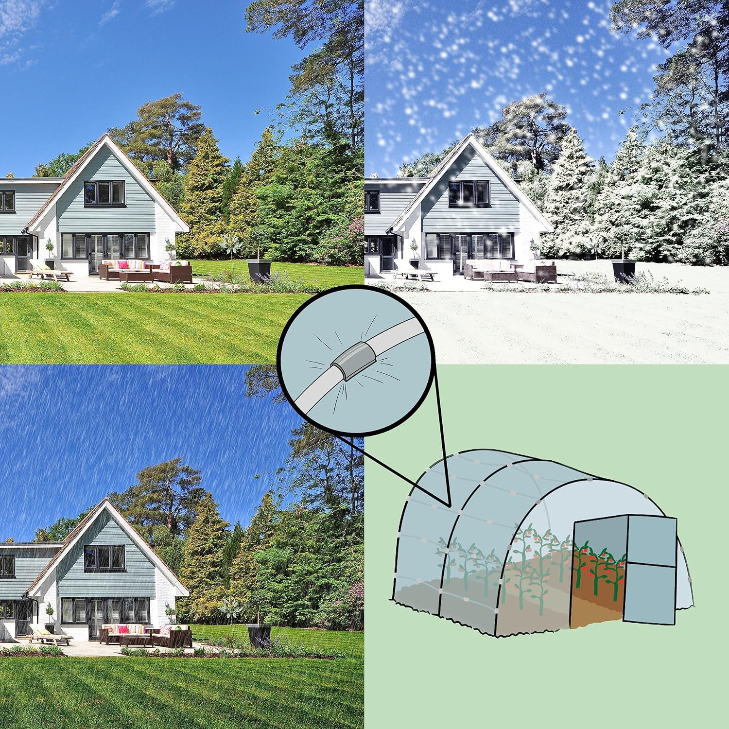 Markenlos Gewächshausclips 30 mm x 30 mm – 20 Stück – Zinkbeschichtung – für Garten und Abdeckplane