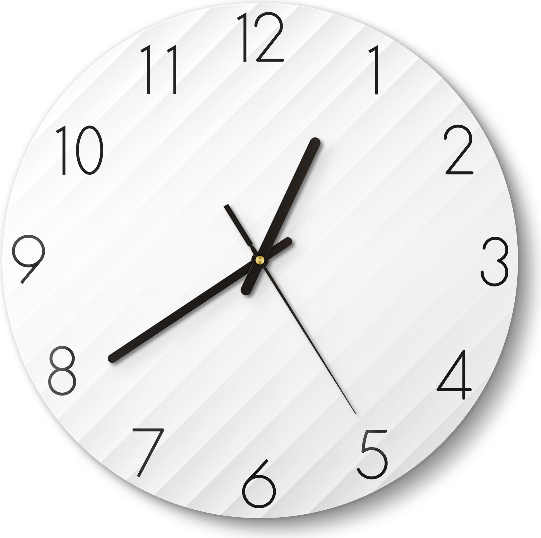 DEQORI Glasuhr Ø30 cm Zahlen 'Diagonale Erhebungen' Wanduhr Glas Uhr Design leise WC-D30-N-1669